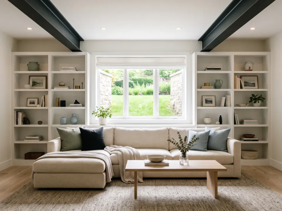 Remodeled basement living space