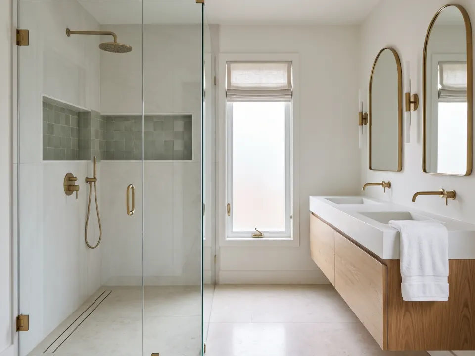 Bathroom remodel with a walk-in shower